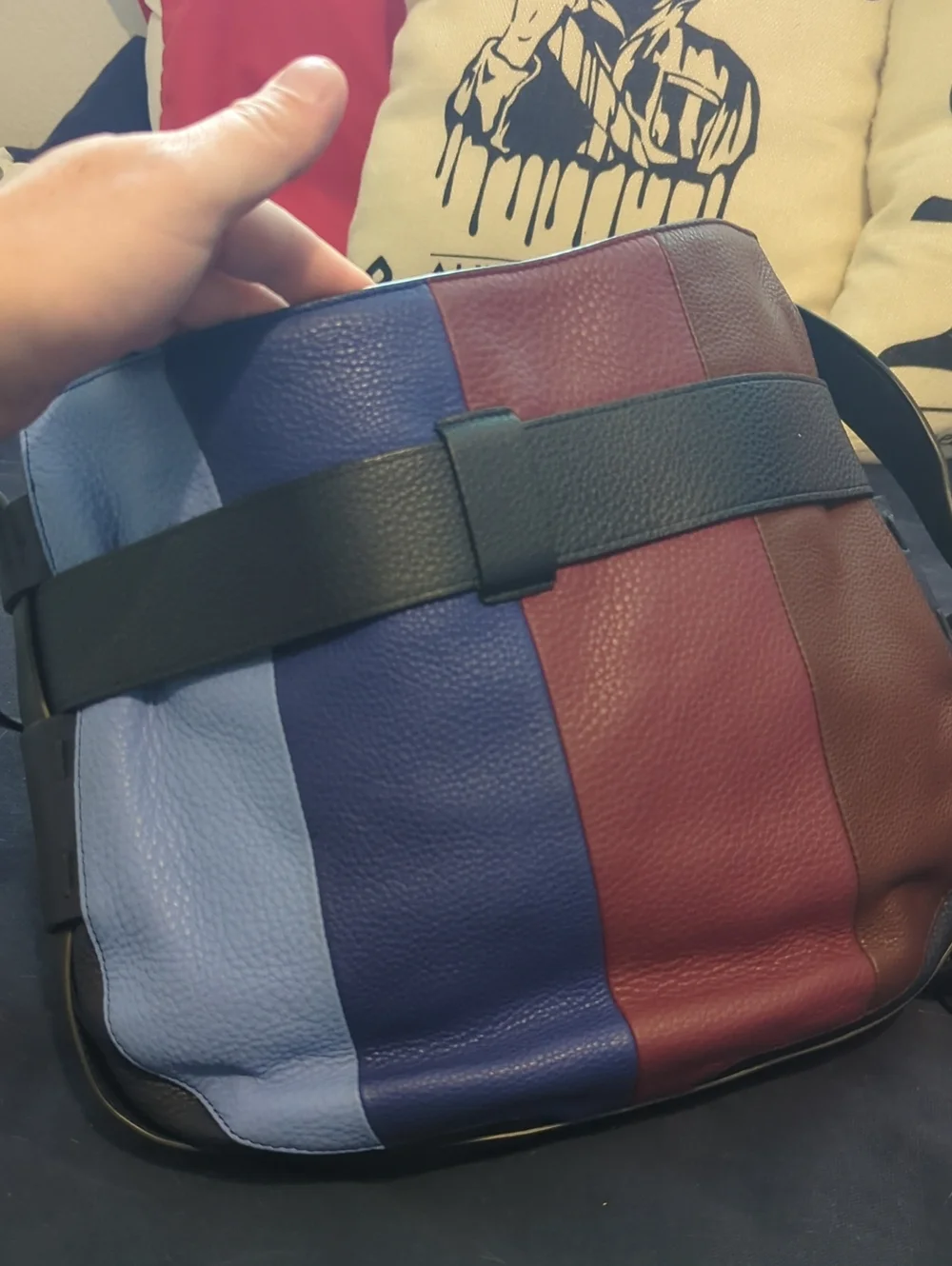 Authentic Tory Burch Gemini Link Hobo Striped Cross Shoulder Bag‎